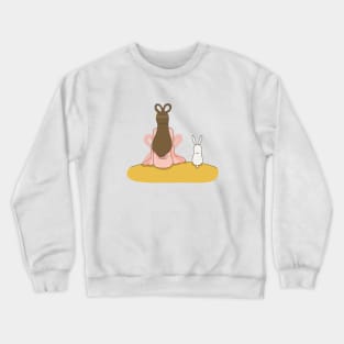 Girl with Bunny Crewneck Sweatshirt